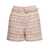 Self-Portrait Pink Shorts with Matching Belt and Paillettes in Tweed Woman Pink