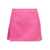 Palm Angels Pink Mini-Skirt with Double Split and Pocket in Cotton Blend Woman Fuxia