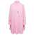 Palm Angels Mini Pink Shirt Dress with Contrasting Logo Print at the Back in Cotton Woman Pink