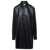 Maison Margiela Long Black Shirt With Classic Collar In Faux Leather Woman Black