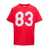 ERL Red Football T-Shirt With 83 Print In Cotton Red