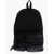 Diesel Solid Color Multi-Pocket Backpack With Leather Trims Black