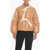 Jil Sander Cropped Puffer Jacket With Self-Tie Detail Brown