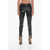 MSGM Vinyl High-Waisted Skinny Pants With Ankle Slits Black