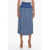 Tory Burch Silk Pleated Midi Skirt In Plaid-Check Motif Blue
