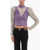ROTATE Birger Christensen Sequined Ida Top With Padded Shoulder Violet