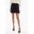 Prada Full Rhinestones Silk Double Layer Mini Skirt Black