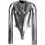 MUGLER Mugler Long Sleeve Bodysuit SILVER