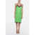 AMI ALEXANDRE MATTIUSSI Silk-Satin Midi Dress With Laced Details Green