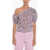 Isabel Marant Etoile Abstract Patterned Liddy Asymmetrical Top With Balloo Violet