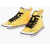 Diesel Patent Faux Leather S-Athos High-Top Sneakers With Contrasti Yellow