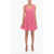 RED VALENTINO Shiny-Taffeta Empire Dress With Flared Pleated Skirt Pink