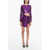 THE ANDAMANE Sequined Mini Dress With Waist Cut-Out Violet