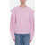 Isabel Marant Cashmere-Blend Bolton Crewneck Sweater With Puffed Sleeves Pink