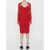 Dolce & Gabbana Draped Tulle Midi Dress RED
