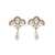 Alessandra Rich Silver-Colored Clip-On Crystal Earrings With Pendant Pearl In Hypoallergenic Brass Woman GREY