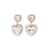 Alessandra Rich Silver-Colored Heart-Shaped Clip-On Earrings with Crystal Embellishment in Hypoallergenic Brass Woman GREY