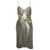 Maison Margiela Midi Ivory Dress With Bow Detail In Metallic Lurex Woman GREY