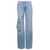 Off-White Light Blue Jeans with Cargo Pocket and Paint Stains in Cotton Denim Woman BLUE