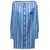 ETRO Mini Light Blue Off-the-Shoulders Striped Shirt Dress in Cotton and Silk Woman BLUE