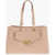 Moschino Love Faux Leather Tote Bag With Golden Logo Beige