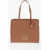 Moschino Love Faux Leather Shoulder Bag With Golden Logo Brown