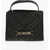 Moschino Love Quilted Faux Leather Bag With Removable Shoulder Strap Black