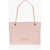 Moschino Love Quilted Faux Leather Shoulder Bag With Golden Logo Pink