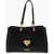 Moschino Love Faux Leather Tote Bag With Golden Logo Black