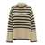 TOTÊME TOTEME Wool Striped Turtle-Neck Jumper Beige