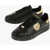 Versace Jeans Couture Textured Leather Court 88 Sneakers With Golden Black