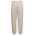 Stone Island White Jogger Pants With Contrasting Logo Embroidery In Cotton Woman WHITE