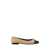 Tory Burch Beige Ballet Flats With Bow Detail And Contrasting Toe In Leather Woman Beige