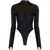 MUGLER Mugler Paneled Bodysuit With Sheer Neckline BLACK