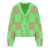 STINE GOYA STINE GOYA AMARA GREEN AND BEIGE CHECKERED CARDIGAN Green