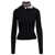 GIUSEPPE DI MORABITO Black Top wuth Embellished Neck and CUt-Out in Wool Blend Woman BLACK