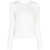 COURRÈGES COURRÈGES ELASTIC WRISTS RIB KNIT SWEATER CLOTHING White