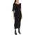 MM6 Maison Margiela Zippered Rib Knit Midi Dress BLACK