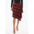 P.A.R.O.S.H. Asymmetric Lack Wrap-Around Skirt In Tartan-Check Motif Red
