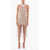 Bottega Veneta Silk-Blend Fringed Dress With Cut Out Shoulders Beige