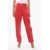 KOCHE 3-Pleat Faux Leather Pants Red
