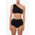 Bottega Veneta Stretch Nylon Bikini With One Shoulder Black