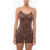 OSEREE Stretch Lace Slip Dress Brown