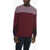 CORNELIANI Crew Neck Two Tone Cashmere Pullover Burgundy