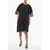 Maison Margiela Mm4 Wool Oversized Midi Dress With Raw Cut Detailings Gray