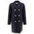 Harris Wharf London LONDON Blue Double-Breasted Coat With Gold Buttons In Wool Woman BLUE