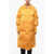 Jil Sander Long Puffer Jacket With Ribbed Trims Orange