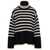TOTÊME Black and White Sweater with Striped Motif in Wool Woman BLACK