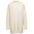 Jil Sander Oversized White Crewneck Sweater with Shorter Hem at the Front in Wool Woman WHITE