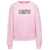 MAISON KITSUNÉ Pink Crewneck Sweatshirt With Front Logo Print In Cotton Woman PINK